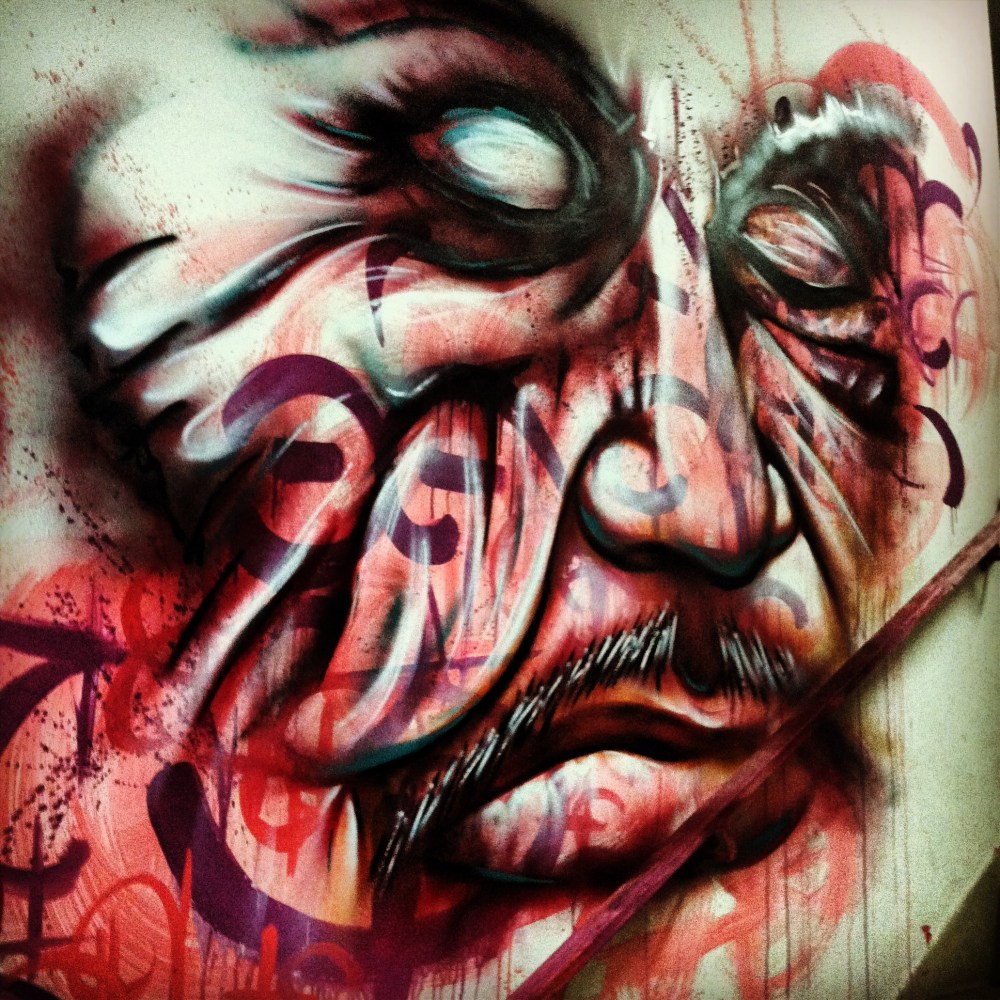 São Paulo, Brazil: stairwell piece created during a graffiti art and music festival